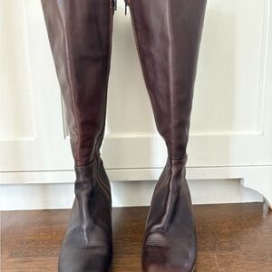Genuine Leather Elegant Brown Heeled Boots
